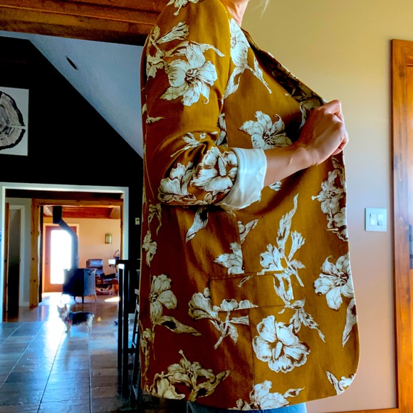 Mustard Floral Zara Blazer - Picture 1 of 2